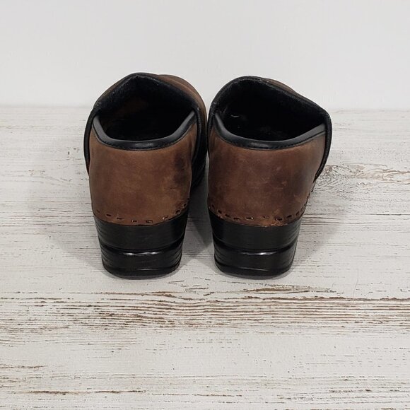 Bjorndal  Ally  Brown Leather Clog  Professional Nursing Shoe  Women's Size 9 - Picture 4 of 8